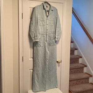 Universal Thread Light Wash Long-Sleeve Jumpsuit…